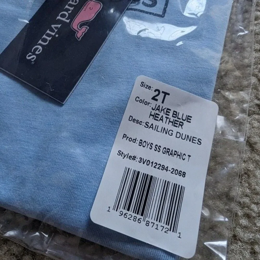 Vineyard Vines Sailing Dunes Blue Tee 2T NWT - Picture 6 of 7